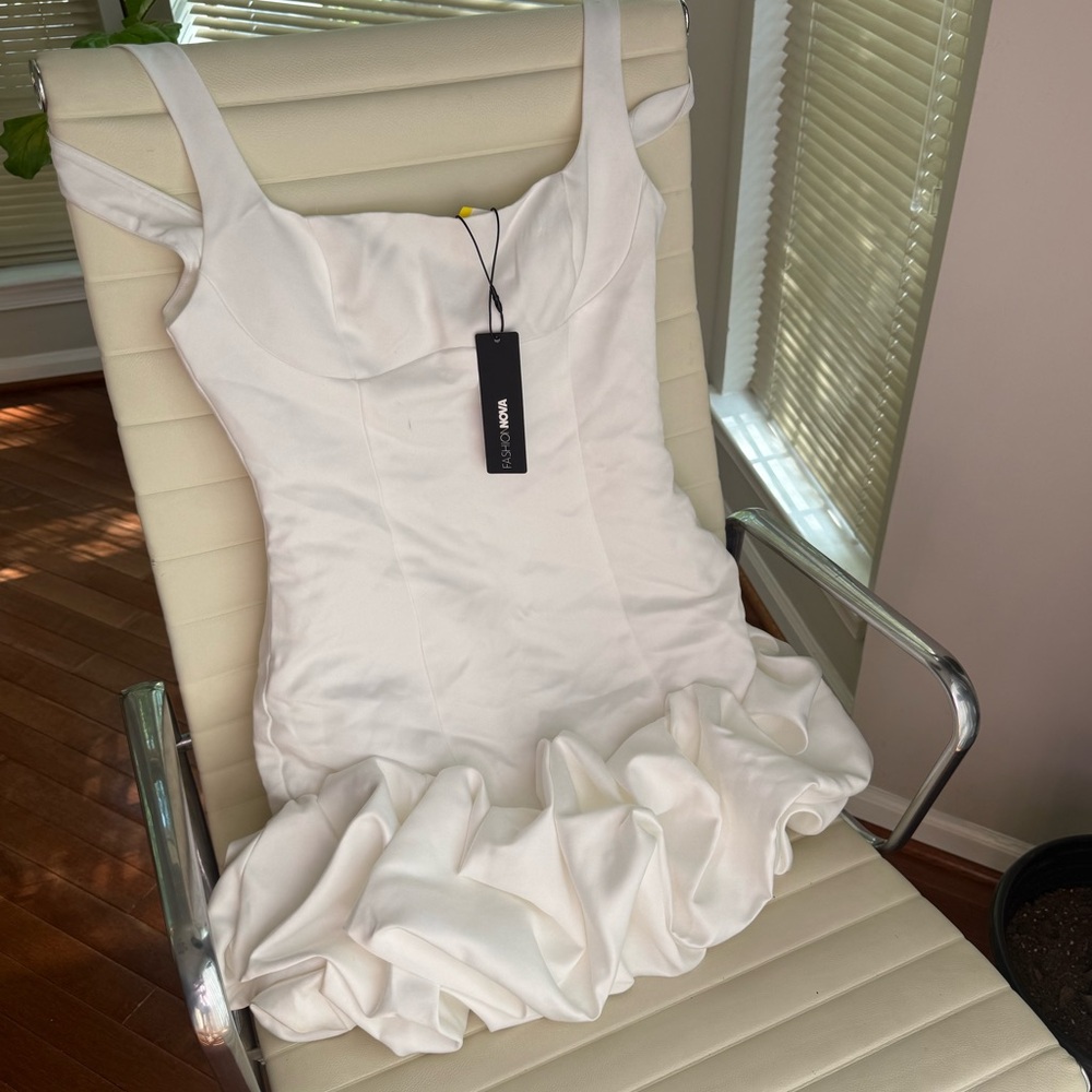White ballerina ruffle dress